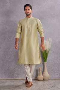 <b>Men's</b> Beige Cotton Traditional Indian Pakistani Breathable Quick Dry Party Casual Wear Regular Fit Ankle-Length <b>Kurta</b> Adults All - Product Image 3