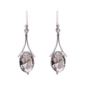 Pendientes de Cuarzo Ahumado, Plata de Ley 925, Chapados en Oro, Elegantes y Bonitos, Hechos a Mano, con Piedras Preciosas, Regalo para Mujer, para Fiestas - Product Image 3