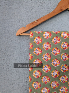 Tela de Algodón con Estampado Sanganeri de Jaipur, Diseño Floral, para Prendas de Vestir, Venta al Por Mayor para Exportación - Product Image 6