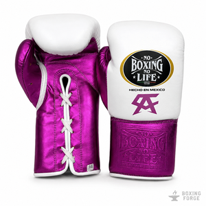 No Boxing No Life <b>Purple</b> <b>Cow</b> Hide Leather Training Boxing Gloves 8oz-12oz Laced Wrist Custom Logo for Everyone - Product Image 1