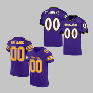 Maillot de football américain à manches courtes et col en V de l'équipe personnalisé en gros d'usine Uniforme de club de sublimation en polyester unisexe - Product Image 1