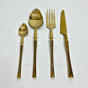 Ensemble de couverts de luxe en acier inoxydable |   Kit de couverts : cuillère, fourchette, couteau, baguettes |   Lave-vaisselle portable léger et compatible lave-vaisselle - Product Image 6