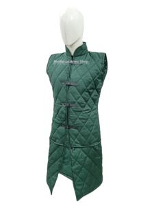 Handmade High Quality Medieval Gambeson <b>Long</b> <b>Coat</b> <b>Sleeveless</b> Cotton Padded Aketon Jacket Knight Armor Christmas And Halloween - Product Image 3