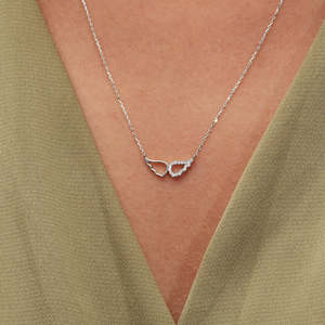 สร้อยคอจี้เพชรสีเหลืองทองสองชั้น - Product Image 2