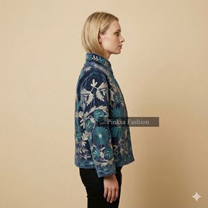 Veste de luxe pour femme en velours brodé à la main de style bohème, doublure en coton respirant et à séchage rapide, écologique, automne/hiver - Product Image 3