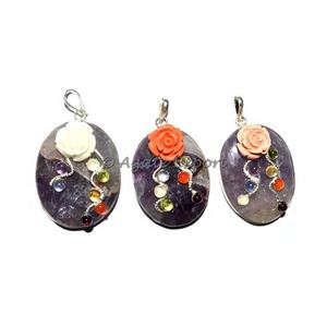 Pendentif ovale Aventurine verte Pierre semi-précieuse pour la guérison Pendentifs fabriqués - Product Image 5