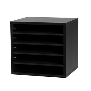 Organizzatore per Documenti in Metallo Regolabile con 5 Scomparti, 13,9x12x13 Pollici, Cassetta Postale per Ufficio, Classificatore in Legno - Product Image 1