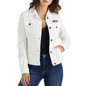 Veste en jean personnalisée OEM pour femme, écologique, matelassée, respirante, à manches longues, avec poches boutonnées, grande taille, à prix bas - Product Image 1