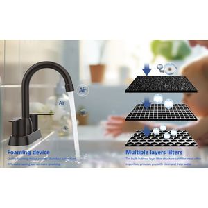 Rubinetto da Bagno per Camper in Bronzo Oliato con 2 Maniglie e 2/3 Fori - Product Image 1