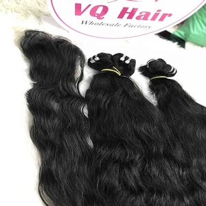 Venta al por mayor Cierre de encaje, Pelucas de encaje de onda natural ondulado frontal Full HD Encaje Virgen Raw Vietnamita Cabello humano Doble dibujado - Product Image 5