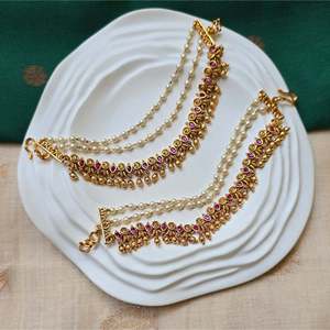 Fashion Earrings with Ruby Kemp Stones - Product Image 1