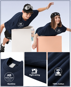 เสื้อยืดแขนสั้นผู้ชายแบรนด์ AMY ผ้าฝ้าย 100% สไตล์ลำลอง ปักลายด้านหน้า ระบายอากาศได้ดี ทรงปกติ รับสกรีนโลโก้ ขายส่ง - Product Image 3