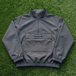 Chaqueta Cortavientos Gris Carbón para Hombre, con Media Cremallera, Cuello Alto, Ligera, para Deportes al Aire Libre, con Bolsillo - Product Image 3