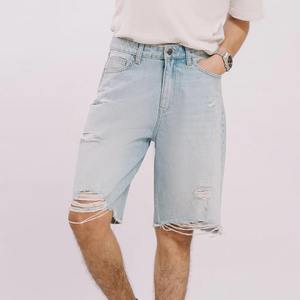 Pantalones Cortos de Mezclilla para Hombre, Personalizados, Vintage, Corte Recto, Cintura Media, Casuales de Verano, Transpirables, Ecológicos, de Alta Calidad, Resistentes a la Decoloración, Tejidos - Product Image 5