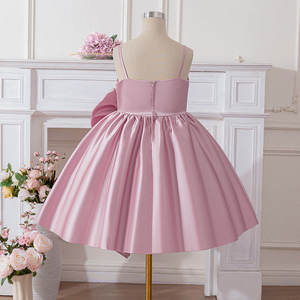 Vestido de Fiesta de Lujo para Niñas de 1 a 12 Años, Elegante Vestido de Satén y Tul para Cumpleaños, Bodas, Damas de Honor, con Lazo Grande - Product Image 6