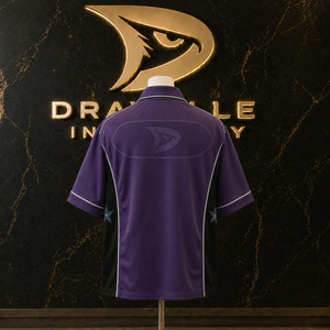 Camiseta de béisbol Y2K de malla morada, estilo oversize, con botones, para hombre, venta al por mayor, OEM - Product Image 2