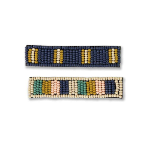 Elegante Pinza para el Cabello con Bordado de Cuentas, Accesorio para el Cabello con Cuentas de Bloques de Color Anna, Paquete de 2, Uso Diario, Resina de la India - Product Image 4