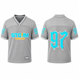 เสื้อเจอร์ซีย์ตาข่ายคุณภาพสูงสำหรับผู้ชาย เสื้อฝึกซ้อมอเมริกันฟุตบอล ระบายอากาศได้ดี มีไซส์พลัสสำหรับแฟนทีม - Product Image 4
