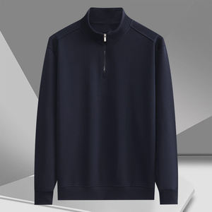 Veste homme demi-zip en coton 320g, nouvelle tendance, couleur unie, prix usine Chine, personnalisable, Bangladesh. - Product Image 6