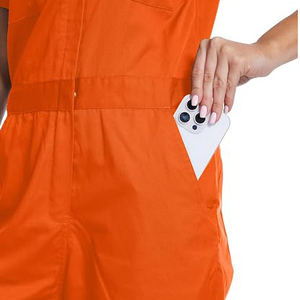 Conjunto de Ropa de Trabajo Unisex, Camisa de Manga Corta y Pantalones de Color Sólido, Viscosa/Poliéster, Secado Rápido, Ecológico, Tallas Grandes, Transpirable, Informal - Product Image 5