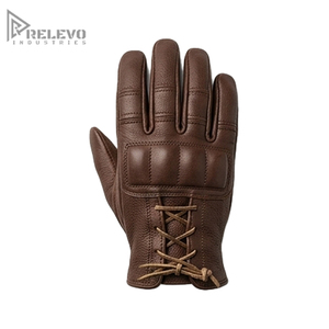 Custom Men Vintage Brown Leather Motorcycle <b>Gloves</b>, Padded Knuckle Lace Up Racer Riding <b>Gloves</b> OEM Genuine Leather Biker <b>Gloves</b> - Product Image 1