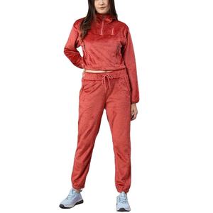 Custom Women's High Quality Organic Cotton French Terry Full Zip up Cropped Hoodie and Sweatpants Set Ladies <b>Tracksuit</b> - Product Image 2