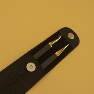 Gold-Plated Eyelash Tweezers Precision Angled Tip Smooth Surface for <b>Lash</b> Application better visibility and access - Product Image 6
