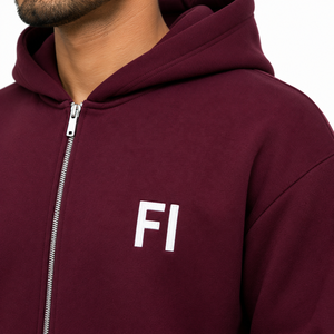Men's Custom <b>Hooded</b> Sweatshirt <b>Zip</b>-Up Hoodies Set Regular Fit Fleece Casual Streetwear Full <b>Zip</b> Front Logo Print Tracksuit OEM - Product Image 5