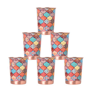 Vaso de Agua de Cobre Meadow Bloom con Diseño Floral Inspirado en la Naturaleza, Vaso Decorativo para Bebidas, Vajilla Decorativa, Regalo, Colección para Exportación al por Mayor - Product Image 6