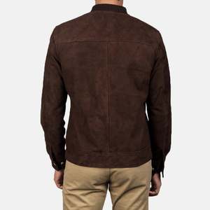 Blain Mocha <b>Suede</b> Bomber <b>Jacket</b> Men's Winter with Embroidery Windproof & Breathable Features Anti-Bacterial Eco-Friendly 340g - Product Image 2
