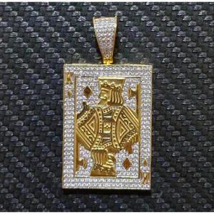 Pendentif Carte à Jouer Tendance avec Incrustation Complète de Pierres et Éclat de Diamant Moissanite VVS Brillant - Product Image 1