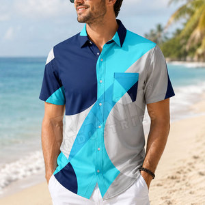 Camisas de Playa para Hombre Elegantes, Hechas de Spandex y Poliéster, Ropa de Playa con Tela Elástica, Camisas de Playa para Hombre con Tela de Secado Rápido - Product Image 3