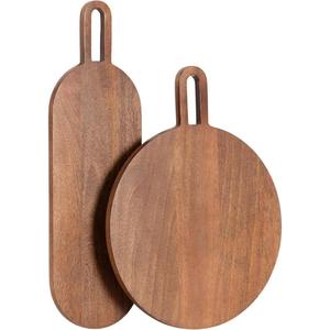 Ensemble de planches à découper rondes et rectangulaires en bois, compatibles lave-vaisselle, présentoir de comptoir, bloc de découpe réutilisable, prix d'usine - Product Image 3