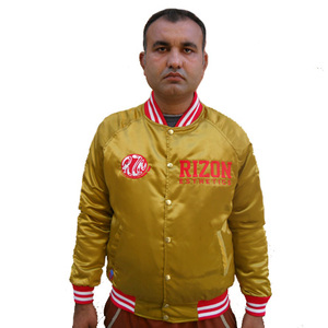 Custom Embroidery <b>Letter</b> Patches Vintage 3D Embroidery Satin Varsity <b>Jacket</b> High Quality 100% Polyester Quick Dry Custom <b>Men</b> - Product Image 1