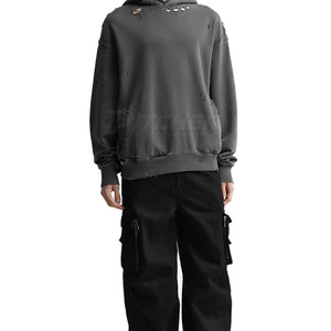 Premium Distressed <b>Hoodies</b> For Men Stylish Washed Look Streetwear Pullover With Comfortable Fit Design - Product Image 6