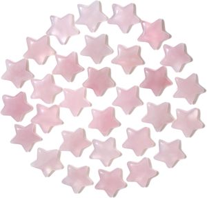 Pierre de quartz rose naturelle sculptée à la main en forme d'étoile, pierre précieuse polie pour la fabrication de bijoux, la décoration intérieure, inspirée du Reiki, anti-anxiété - Product Image 1