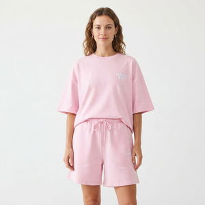 2026 Women's Casual Wear Short Sleeve T Shirt and Shorts <b>Set</b> Factory Price Two Piece Custom Logo Streetwear Women <b>Twin</b> <b>Set</b> - Product Image 4