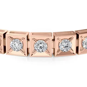 chocolate round lab grown diamond tennis <b>bracelet</b> 18k rose gold fancy brown <b>gem</b> <b>stone</b> link chain fine jewelry fine jewelry - Product Image 6