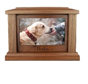 Wood Pet Urn for <b>Ashes</b> <b>Dog</b> Cat <b>Box</b> Personalized Cremation Casket Engraved Small Medium Large - Product Image 1