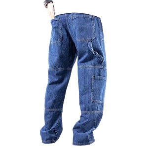 กางเกงผ้ายีนส์สำหรับผู้ชายทรงหลวมแนวสตรีทของผู้ชายดีไซน์ใหม่จากผู้ผลิตขายส่ง - Product Image 2