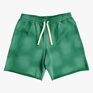 Shorts en toile personnalisés pour hommes, respirants, taille mi-haute élastique, logo vieilli, délavés à l'acide, entrejambe de 5 pouces, style décontracté urbain, très tendance - Product Image 5