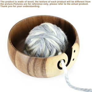 Soporte de Hilo de Madera Artesanal Ecológico OEM, Tazón Portátil para Almacenamiento de Hilo de Tejer y Ganchillo con Orificio en Espiral - Product Image 6