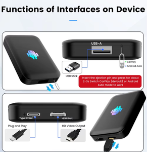 Caja de Interconexión Multimedia para Automóvil con Salida HDMI de Cable a Inalámbrica, Módulo Carplay Portátil, Compatible con Actualización OTA/<span class=keywords><strong>YouTube</strong></span> - Product Image 6