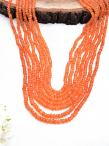 Perles de cornaline naturelle d'Afrique, facettées, 3 à 4 mm, perles de pierres précieuses naturelles pour la création de bijoux fins. - Product Image 1