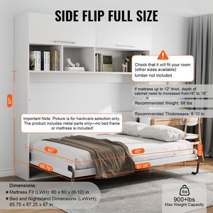 Kit Letto a Scomparsa Queen Size Deluxe Fai-da-te, Letto a Parete Robusto con Leva Pneumatica, Hardware Meccanico Pieghevole per Mobili - Product Image 3