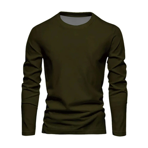 T-shirt universitaire très résistant 100 % coton anti-rétrécissement avec logo personnalisé à manches longues pour homme - Product Image 2