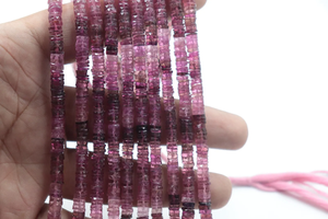 Perles de pierre à facettes en Tourmaline rose 6mm perles de roue de rubellite en forme de pneu bijoux en Tourmaline rose à facettes colorées - Product Image 5