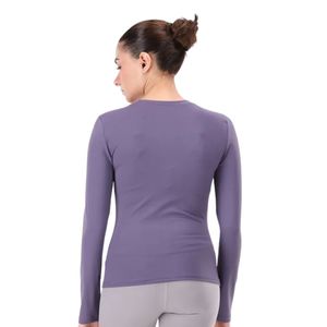 Camiseta de manga larga gris para mujer, cuello redondo, ajustada, informal, básica, estilo pulóver, elástica, para uso diario, ropa de moda - Product Image 6