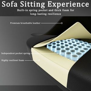 Sedia da Gaming Ergonomica per Adulti con Cuscino a Molle Insacchettate e Poggiapiedi in Pelle PU Traspirante - Product Image 3