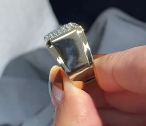 Moissanite Round Cut Diamond Pave <b>Set</b> <b>Ring</b> For Men's Original 925 <b>Sterling</b> <b>Silver</b> Fine Classic Style Gift For Birthdays party - Product Image 3